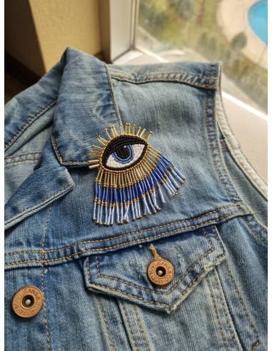 Blue Eyelash Broş